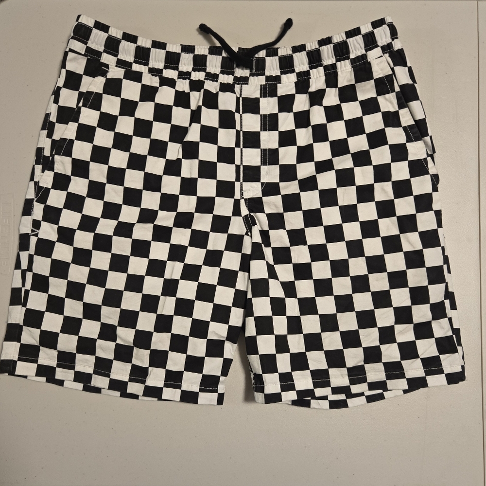 Vans Kids Checkered Shorts - Black and White